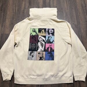 Taylor Swift 2023 The Eras Tour Concert Official Cream Hoodie Merch Sweatshirt L